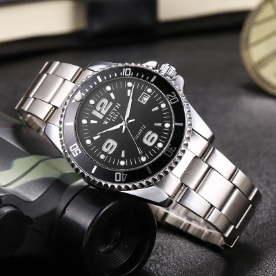 WLISTH Montre pour hommes en acier inoxydable avec bracelet et cadran à vis étanche