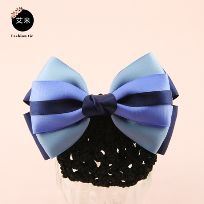 noeud papillon/tête fleur de réglage avec perle décorative bleu