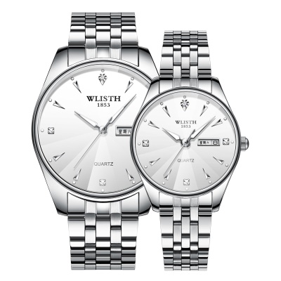 WLISTH montres pour hommes double calendrier châtaigne d'eau miroir imperméable