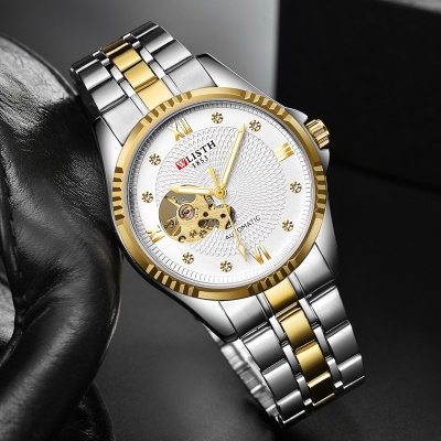 Montres mécaniques bracelet en acier tendance pour les hommes