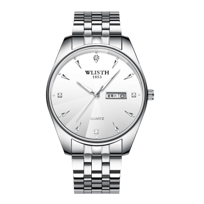 WLISTH montres pour hommes double calendrier châtaigne d'eau miroir imperméable