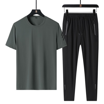 T-shirt deux pièces Ice Silk Nine Pants pour hommes