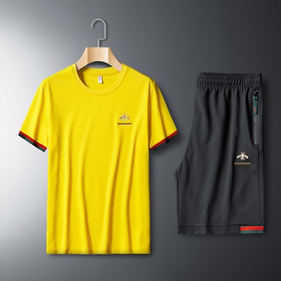 Ensemble de sport pour hommes shorts à manches courtes deux pièces