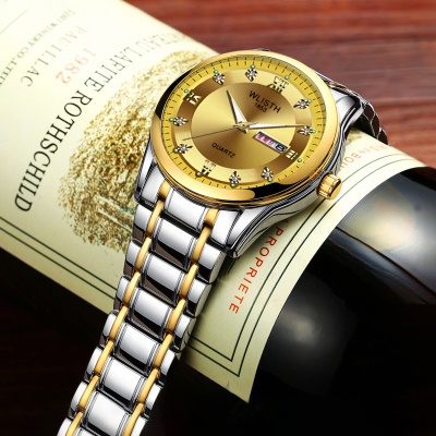 WLISTH montres pour hommes double calendrier en acier bracelet lumineux