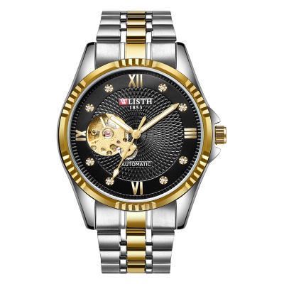 Montres mécaniques bracelet en acier tendance pour les hommes