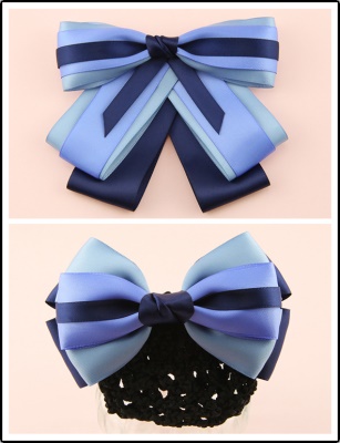 noeud papillon/tête fleur de réglage avec perle décorative bleu