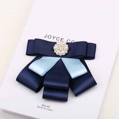 noeud papillon Femme/tête de fleur bleu arc teint en fil
