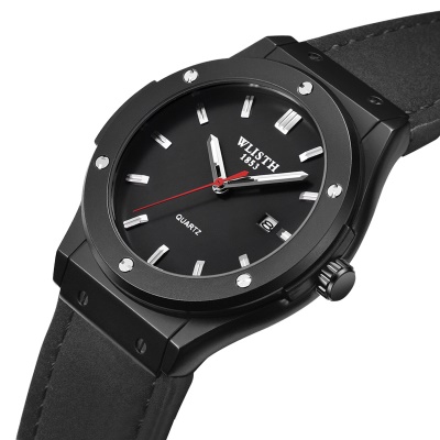 WLISTH montre hommes avec calendrier affichage lumineux bracelet en acier/ceinture en cuir