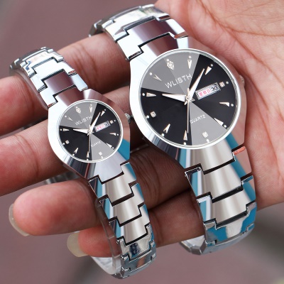 Montres pour hommes lumineuses en acier au tungstène couleur imperméable à quartz