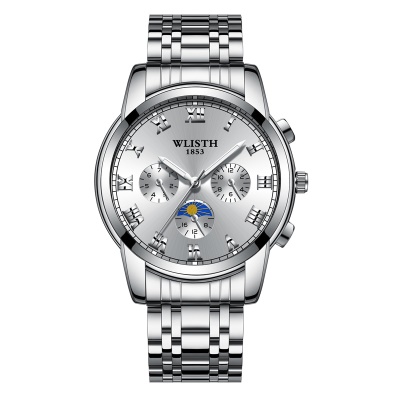 Montre à quartz lumineuse avec bracelet en acier imperméable