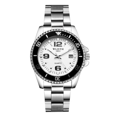 WLISTH Montre pour hommes en acier inoxydable avec bracelet et cadran à vis étanche