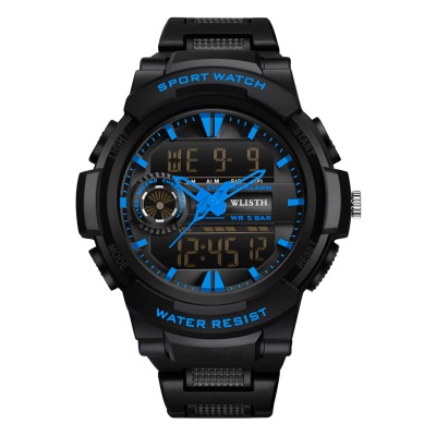 WLISTH montres pour hommes LED écran lumineux fonction de réveil imperméable