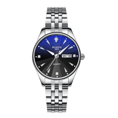 WLISTH montres pour hommes double calendrier châtaigne d'eau miroir imperméable