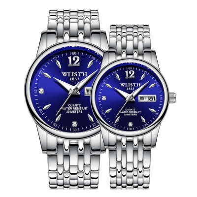 Montre à quartz pour hommes avec bande d'acier solide imperméable