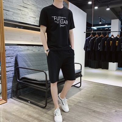 Ensemble T-shirt manches courtes pour homme Slim Fit 2 pièces