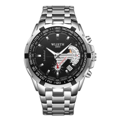 WLISTH Montres pour hommes avec des aiguilles lumineuses boucle déployante bracelet en acier