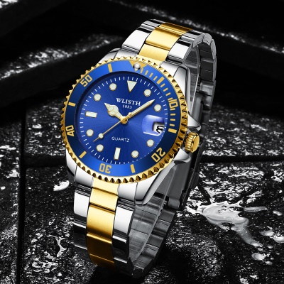 WLISTH montre hommes vert lumineux calendrier