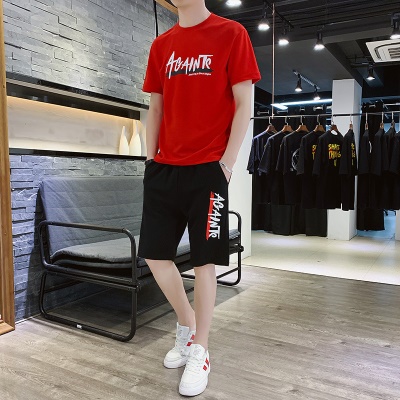 Ensemble décontracté homme manches courtes T-shirt ample deux pièces