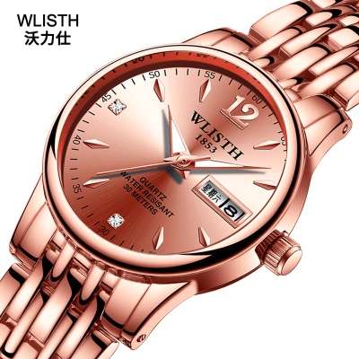 Montre à quartz pour hommes avec bande d'acier solide imperméable