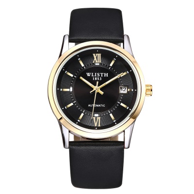WLISTH montre hommes  calendrier fenêtre entièrement automatique mécanique courroie/bracelet en acier