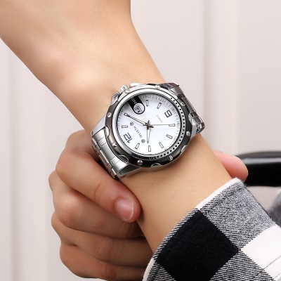 WLISTH montres pour hommes bracelet en acier/bracelet en cuir cadran spirale lumineux