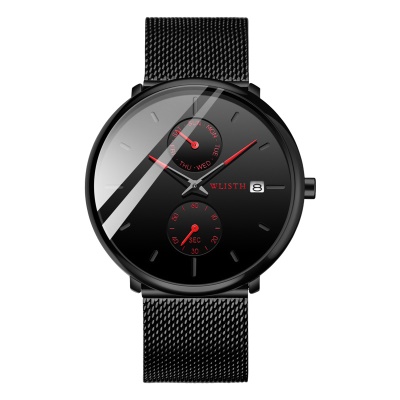WLISTH montre pour les hommes en acier avec affichage de calendrier