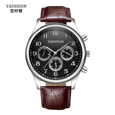YASHIDUN montre bracelet en acier/bracelet en cuir avec mouvement à quartz imperméable