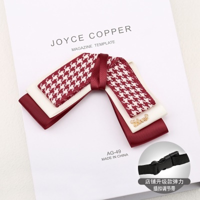 Nœud papillon/arc de soie de polyester rouge avec fleur de tête pour les femmes