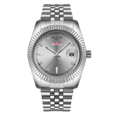 Montres pour hommes or quartz bracelet en acier
