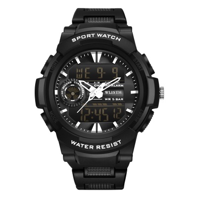 WLISTH montres pour hommes LED écran lumineux fonction de réveil imperméable