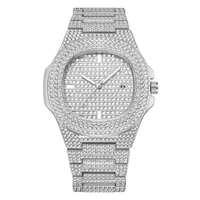WLISTH montres pour hommes bracelet en acier avec diamants lumineux