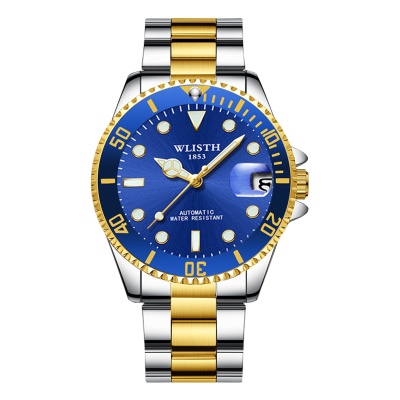 WLISTH Montres pour hommes loupe calendrier en acier avec la lumière lumineuse