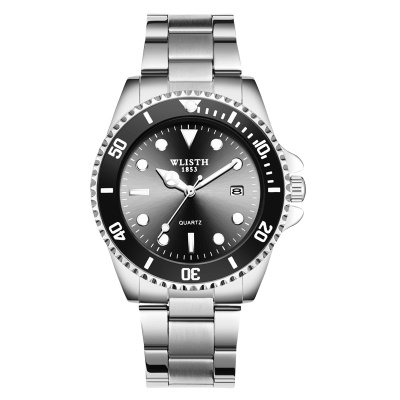 Montres pour hommes en acier lumineux avec quartz