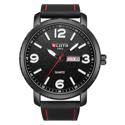 WLISTH montres pour hommes chiffres gravés aiguilles lumineuses affichage double calendrier