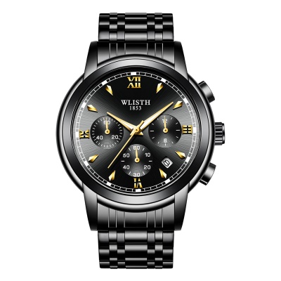 Montres pour hommes bracelet en acier imperméable multifonction