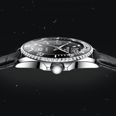 WLISTH Montre pour hommes en acier inoxydable avec bracelet et cadran à vis étanche