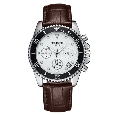 WLISTH montres pour hommes couronne en spirale trois plateaux six aiguilles calendrier