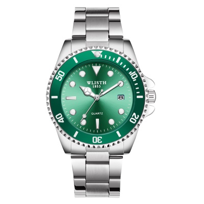Montres pour hommes en acier lumineux avec quartz