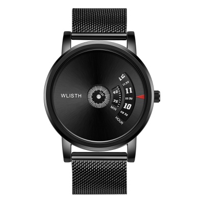 WLISTH montre noire imperméable pour les hommes