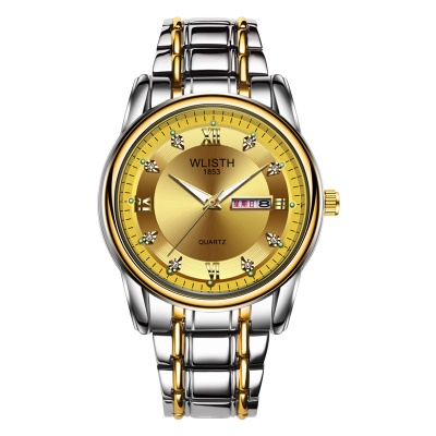 WLISTH montres pour hommes double calendrier en acier bracelet lumineux