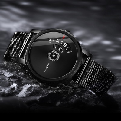 WLISTH montre noire imperméable pour les hommes