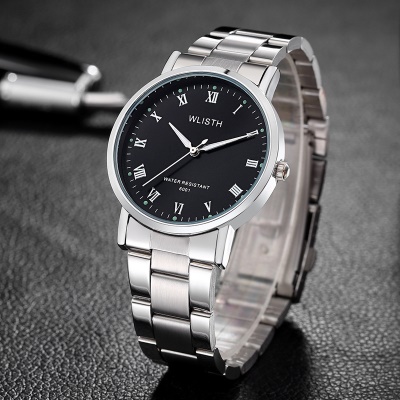 WLISTH montres pour hommes simple et élégant imperméable brillant ceinture en cuir/bracelet en acier