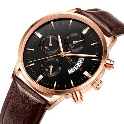Montres pour les hommes petite montre à quartz imperméable à trois aiguilles