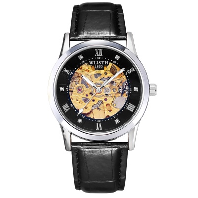 Montre mécanique entièrement automatique creux lumineuse imperméable