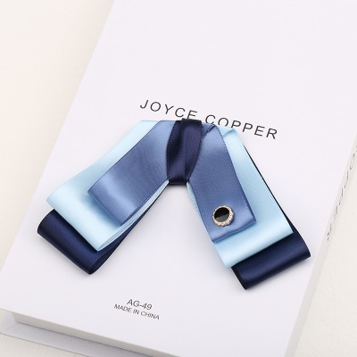 noeud papillon Femme/tête de fleur bleu arc teint en fil