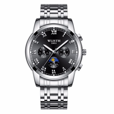 Montre à quartz lumineuse avec bracelet en acier imperméable
