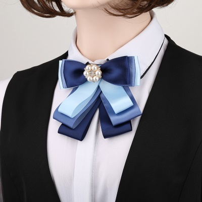 noeud papillon/tête fleur bleu socket de réglage avec perles