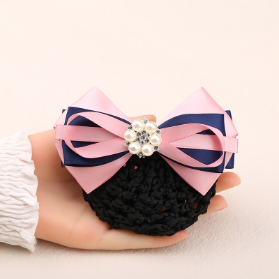 Femme noeud papillon/tête fleur lacets petit arc perle décoration fil de polyester