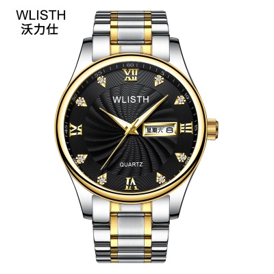 WLISTH montres pour hommes double pression Butterfly Butterfly calendrier semaine lumineuse