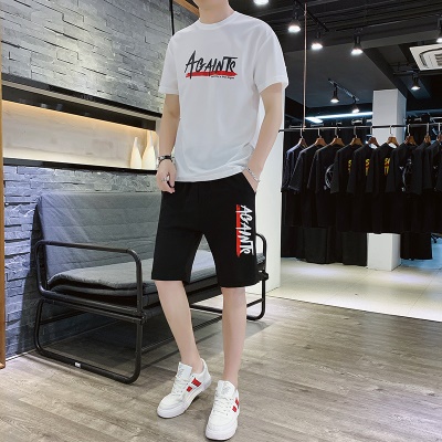 Ensemble décontracté homme manches courtes T-shirt ample deux pièces